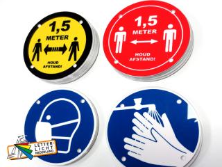 Covid-19  plaatjes - handen wassen verplicht - masker dragen verplicht